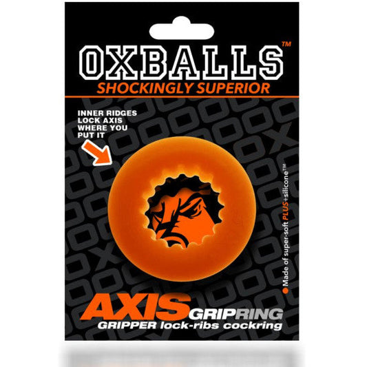 Axis Rib Griphold Cock Ring - Orange Ice
