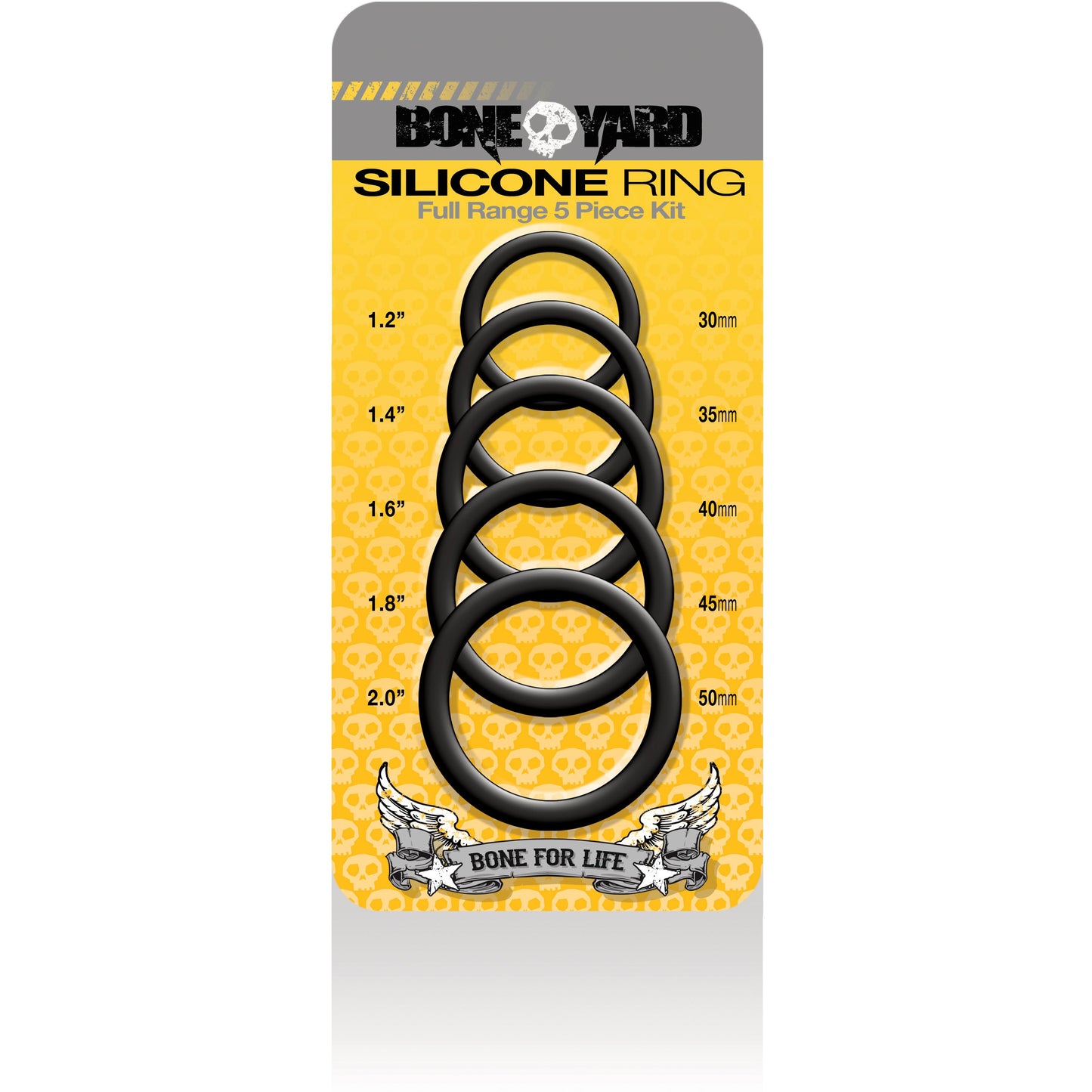 Boneyard Silicone Ring 5 Pc Kit - Black