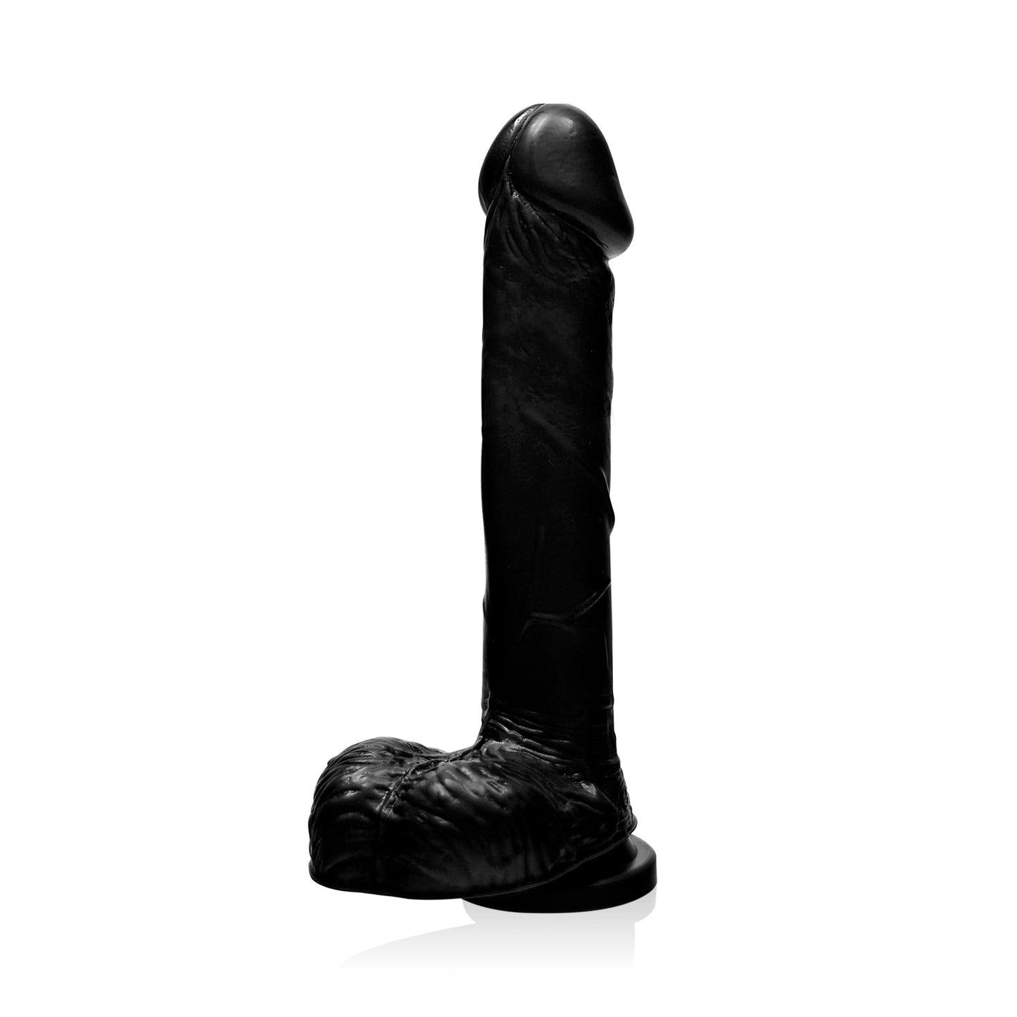 Cock with Balls and Suction 8" - Black