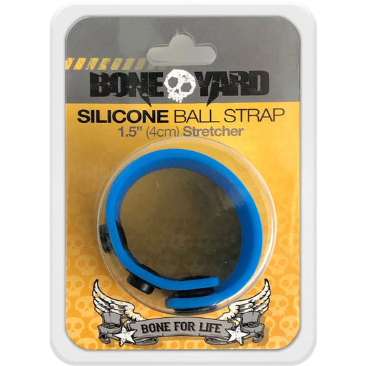 Boneyard 1.5" Silicone Ball Strap - 3 Snap - Blue