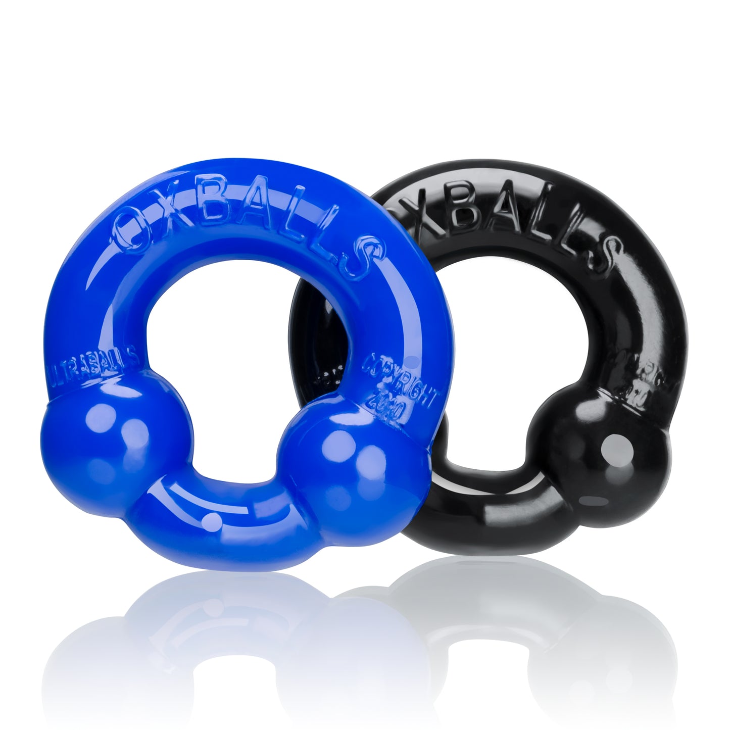 Ultraballs 2 Pack Cockring - Black And Police Blue