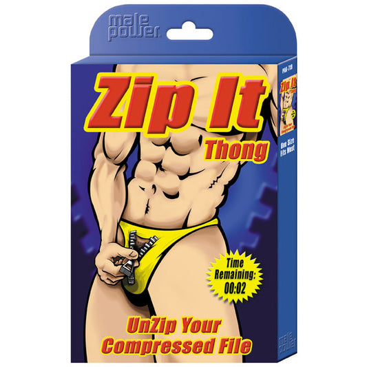 Zip It Thong Novelty Underwear - Red