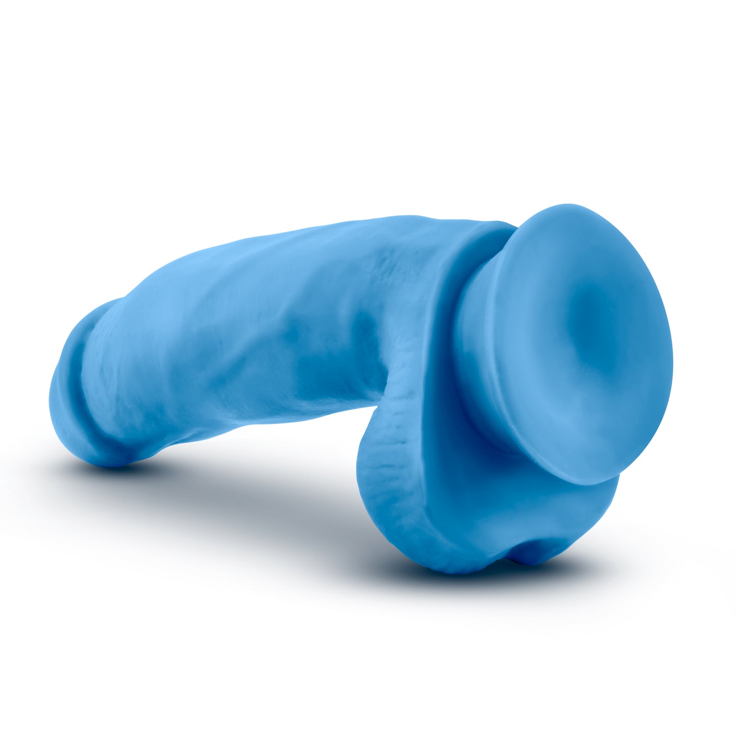 Neo Elite Silicone Dual Density Cock with Balls - 7" Neon Blue