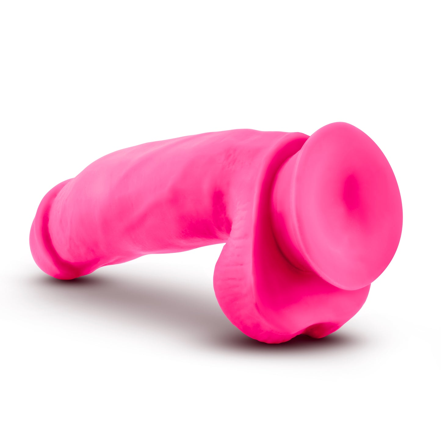 Neo Elite Silicone Dual Density Cock with Balls - 7" Neon Pink