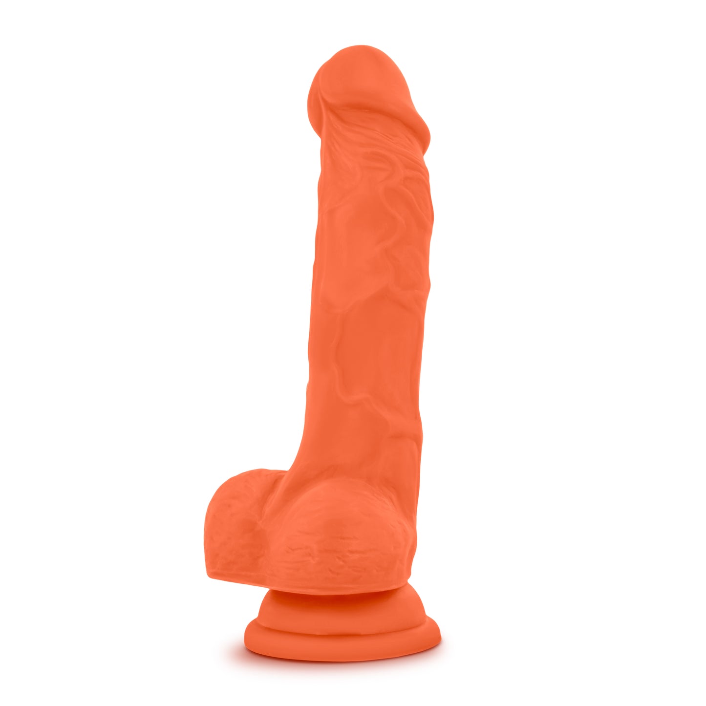 Neo Elite Silicone Dual Density Cock with Balls - 7.5" Neon Orange