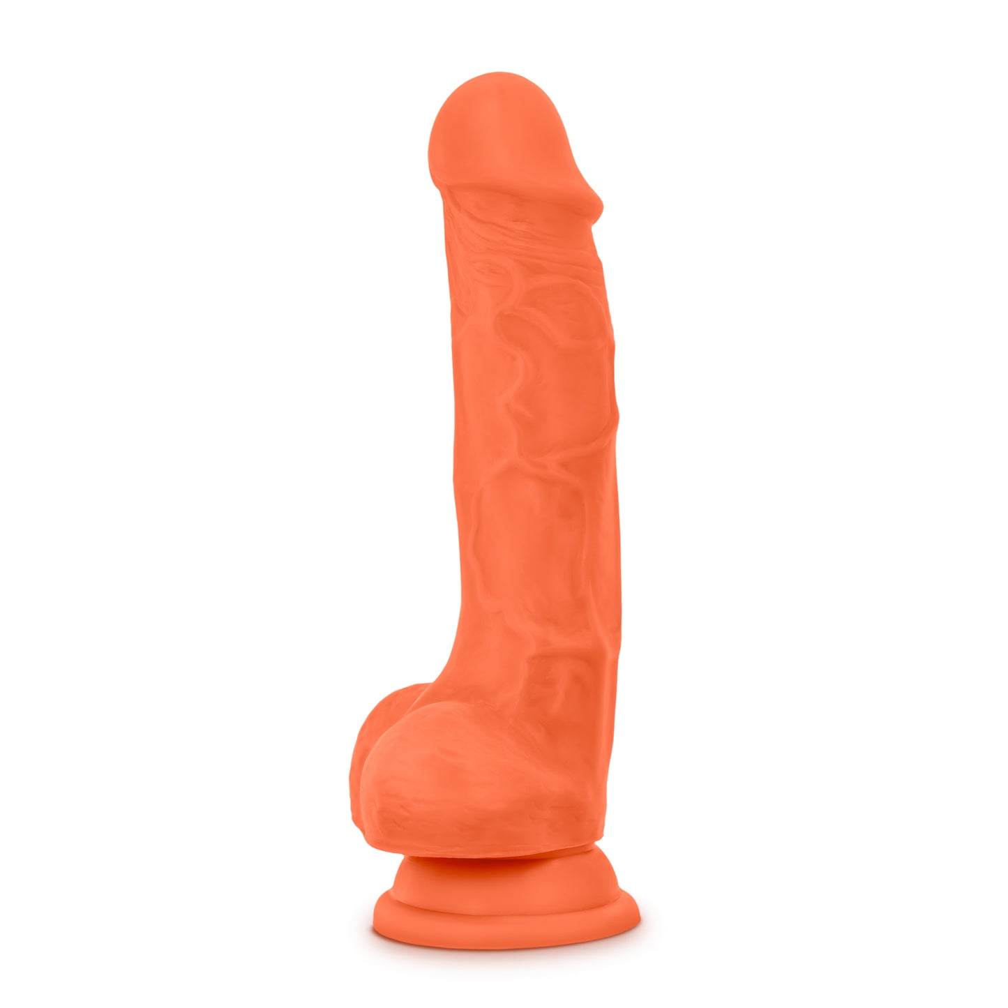 Neo Elite Silicone Dual Density Cock with Balls - 7.5" Neon Orange