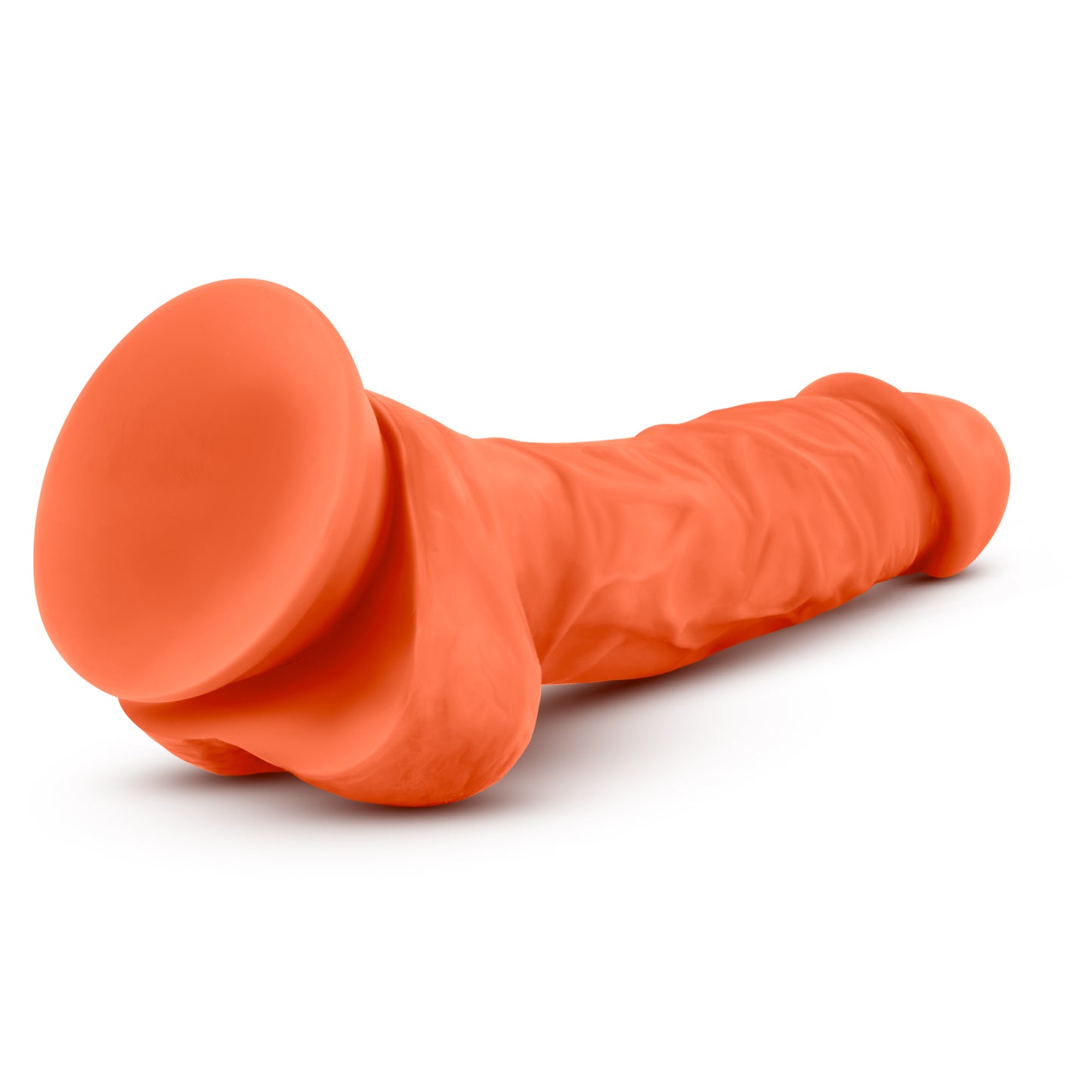 Neo Elite Silicone Dual Density Cock with Balls - 7.5" Neon Orange