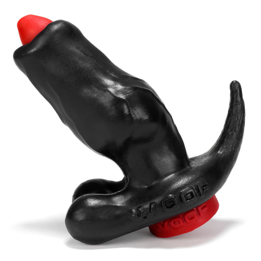 Woof Hollow Plug with Stopper - Black/Red