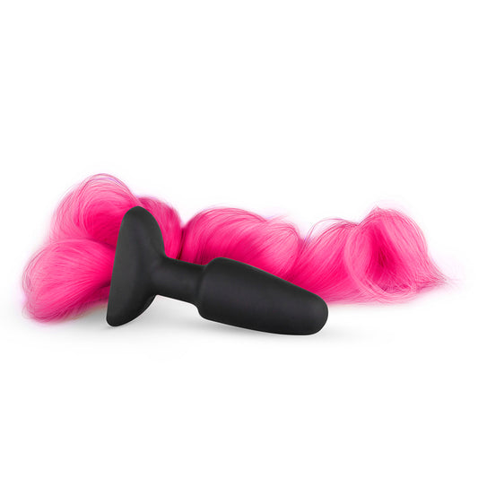 Silicone Butt Plug With Tail - Pink