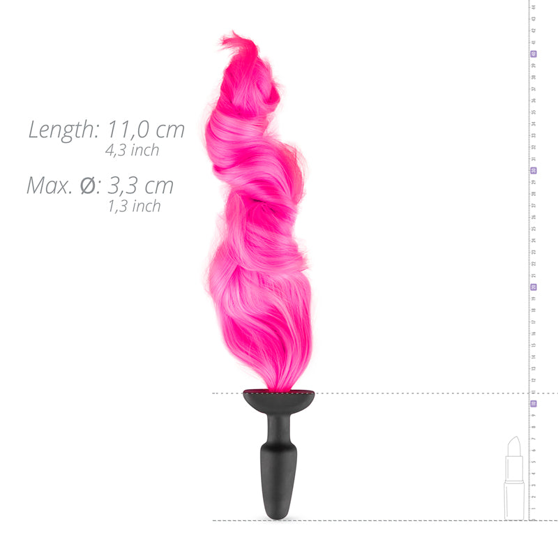 Silicone Butt Plug With Tail - Pink