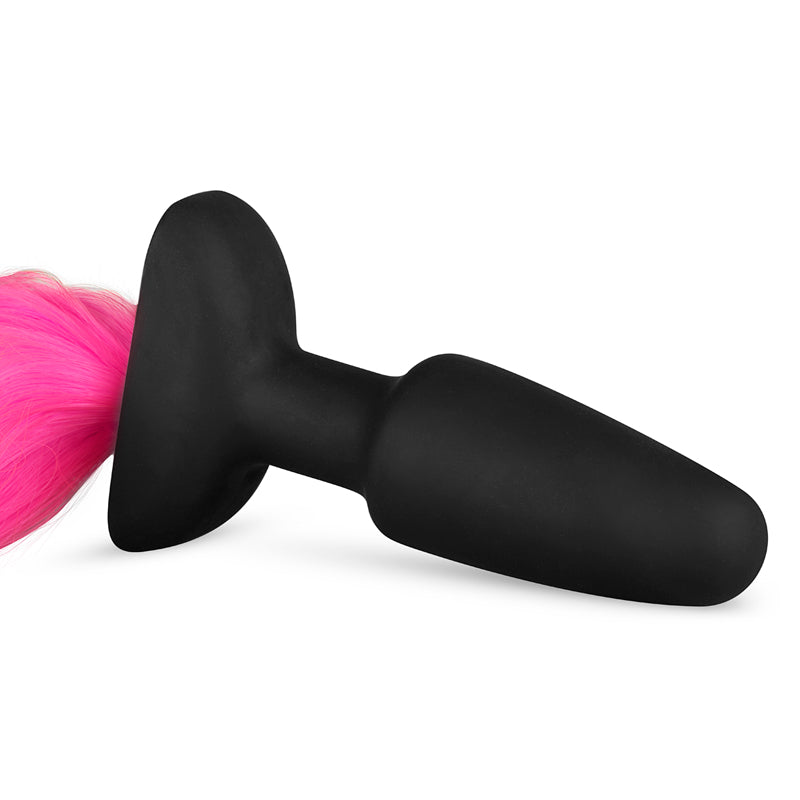 Silicone Butt Plug With Tail - Pink