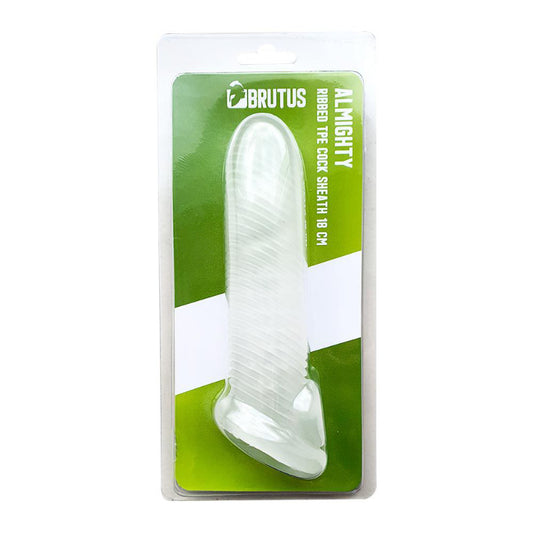 Almighty Ribbed Cock Sheath - 18cm