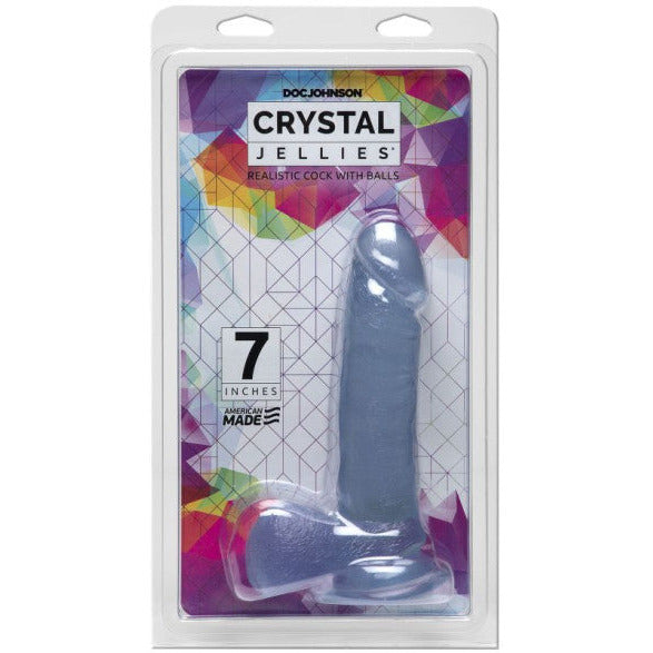7" Realistic Cock With Balls - Clear