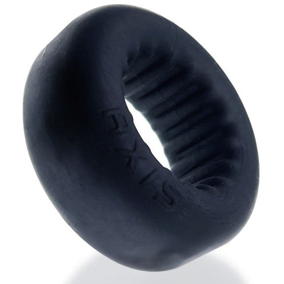 Axis Rib Griphold Cock Ring - Black Ice