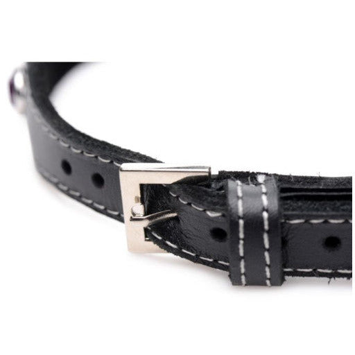 Bling Vixen Leather Choker with Clear Rhinestones