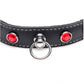 Bling Vixen Leather Choker with Red Rhinestones