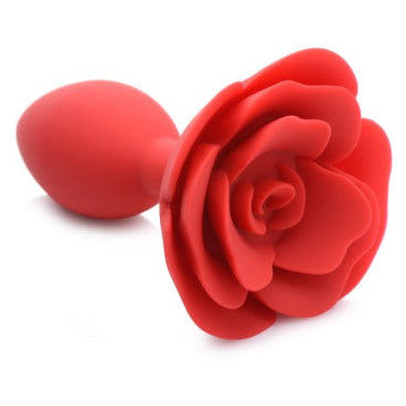 Booty Bloom Silicone Rose Butt Plug - Large Red