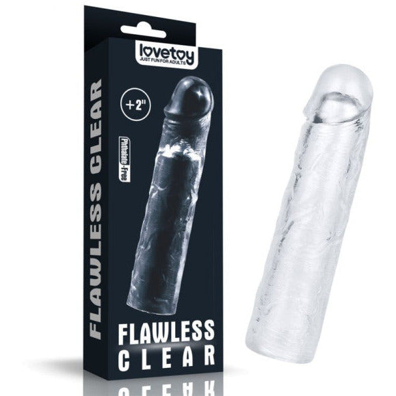 Clear Penis Extender Sleeve - Plus 2in