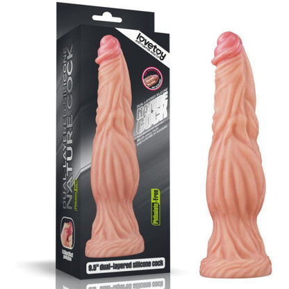 Dual layered Platinum Silicone Cock - 9.5" Flesh