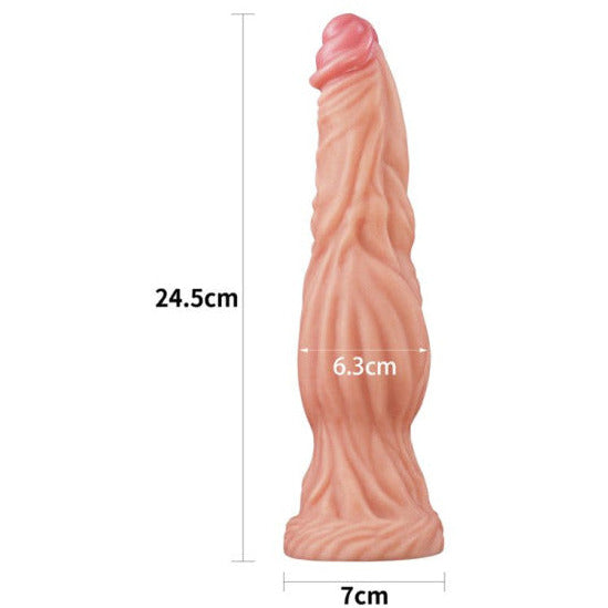 Dual layered Platinum Silicone Cock - 9.5" Flesh