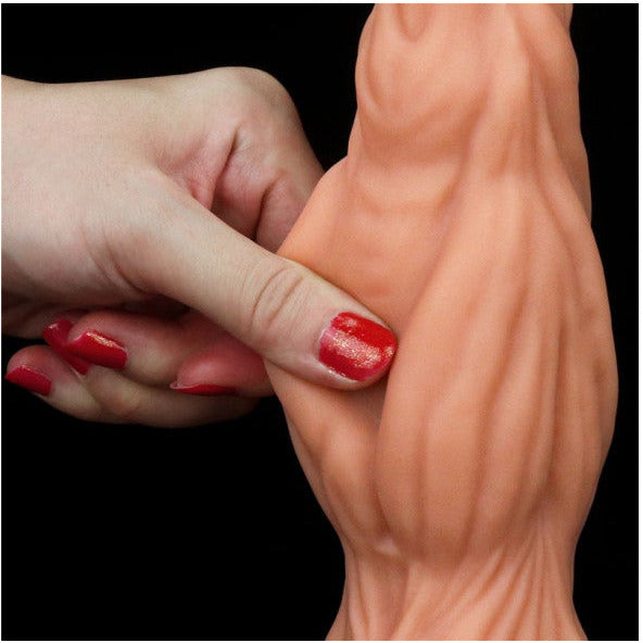 Dual layered Platinum Silicone Cock - 9.5" Flesh