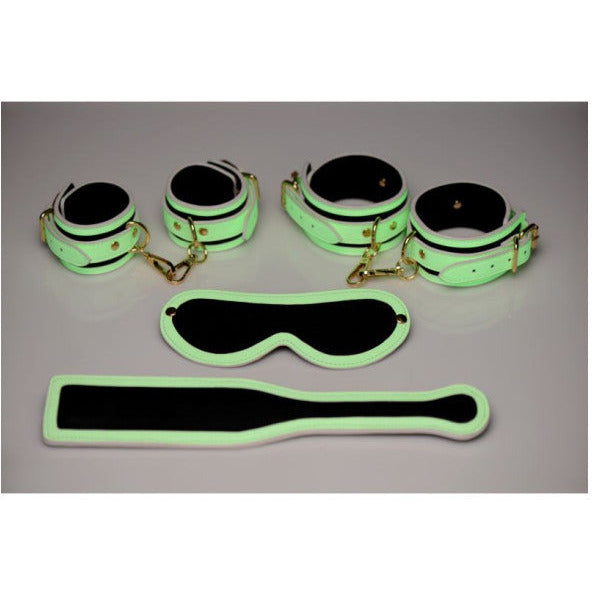 Kink In the Dark Glowing Bondage Set - Fleuro Green