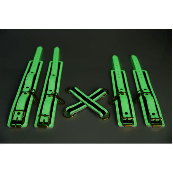 Kink In the Dark Glowing Hog Tie Set - Fleuro Green