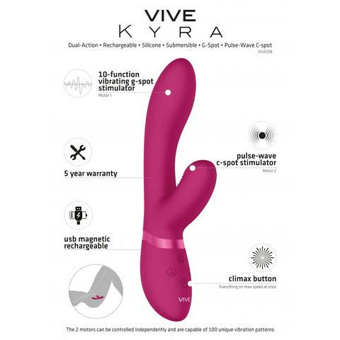 VIVE - Kyra Pulse Clitoral Rabbit Rechargeable Vibrator