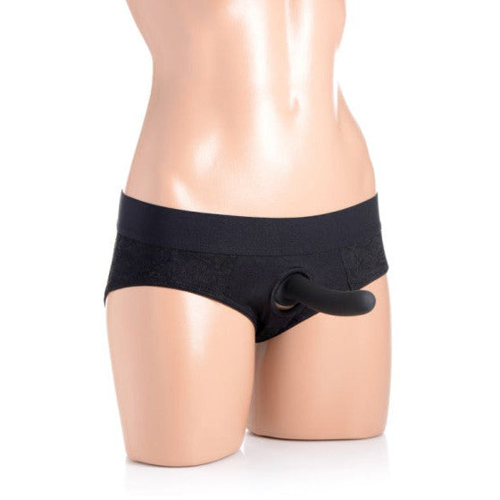 Lace Envy Panty Harness Black - L/XL