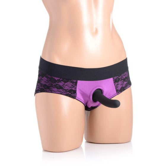 Lace Envy Panty Harness Purple - L/XL
