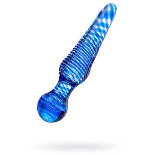 Sexus Glass Dildo Blue - 17cm