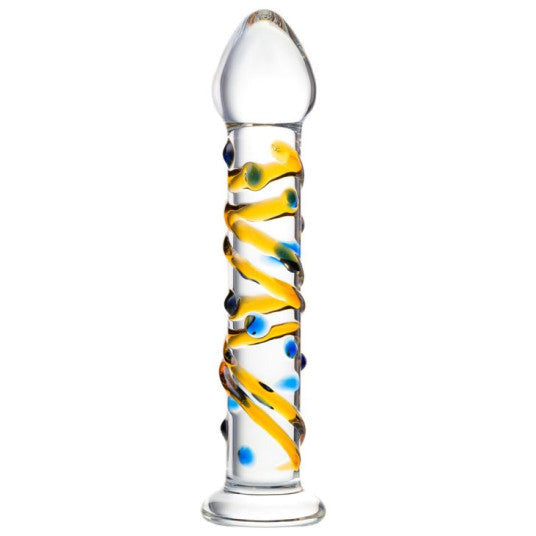 Sexus Glass Dildo Yellow - 17.2cm