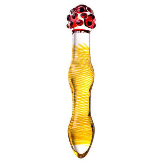 Sexus Glass Dildo Yellow/Red - 20.5 cm