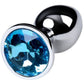 Silver Metal Anal Plug with Topaz Crystal - Small
