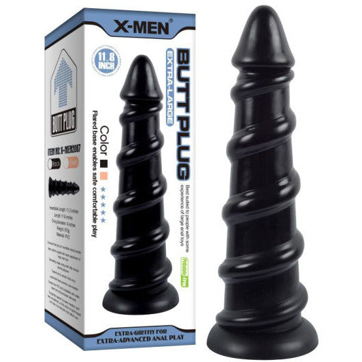 Spiral Cone Butt Plug - Black