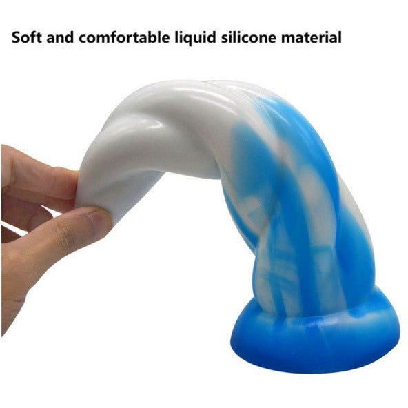 Swirl Dildo - Blue/White