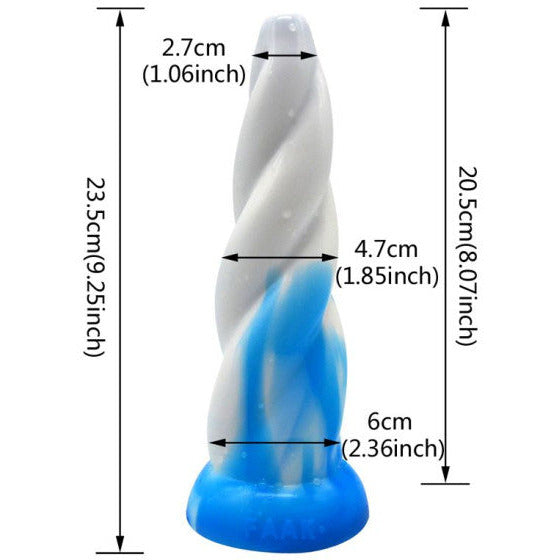 Swirl Dildo - Blue/White