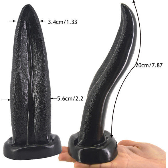 Tongue Shape Anal Plug - Black