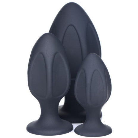 Triple Juicers Silicone Anal Plug Set - Black