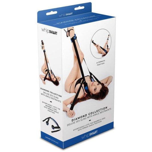 Whip Smart Diamond Deluxe Sex Swing with Ankle Restraints - Blue