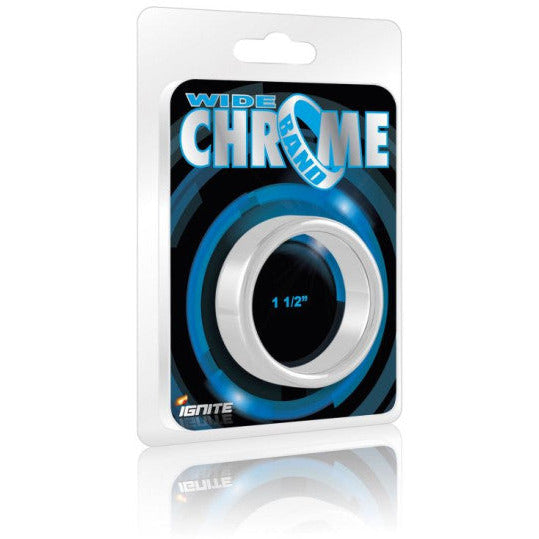 Wide Band Chrome Cock Ring - 38mm