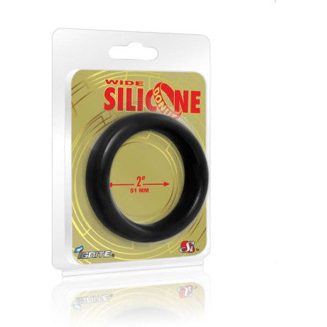 Wide Donut Black Cock Ring - 51mm